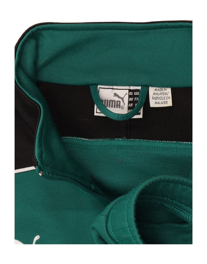 PUMA Boys Tracksuit Top Jacket 15-16 Years Green Colourblock Vintage Puma and Second-Hand Puma from Messina Hembry 