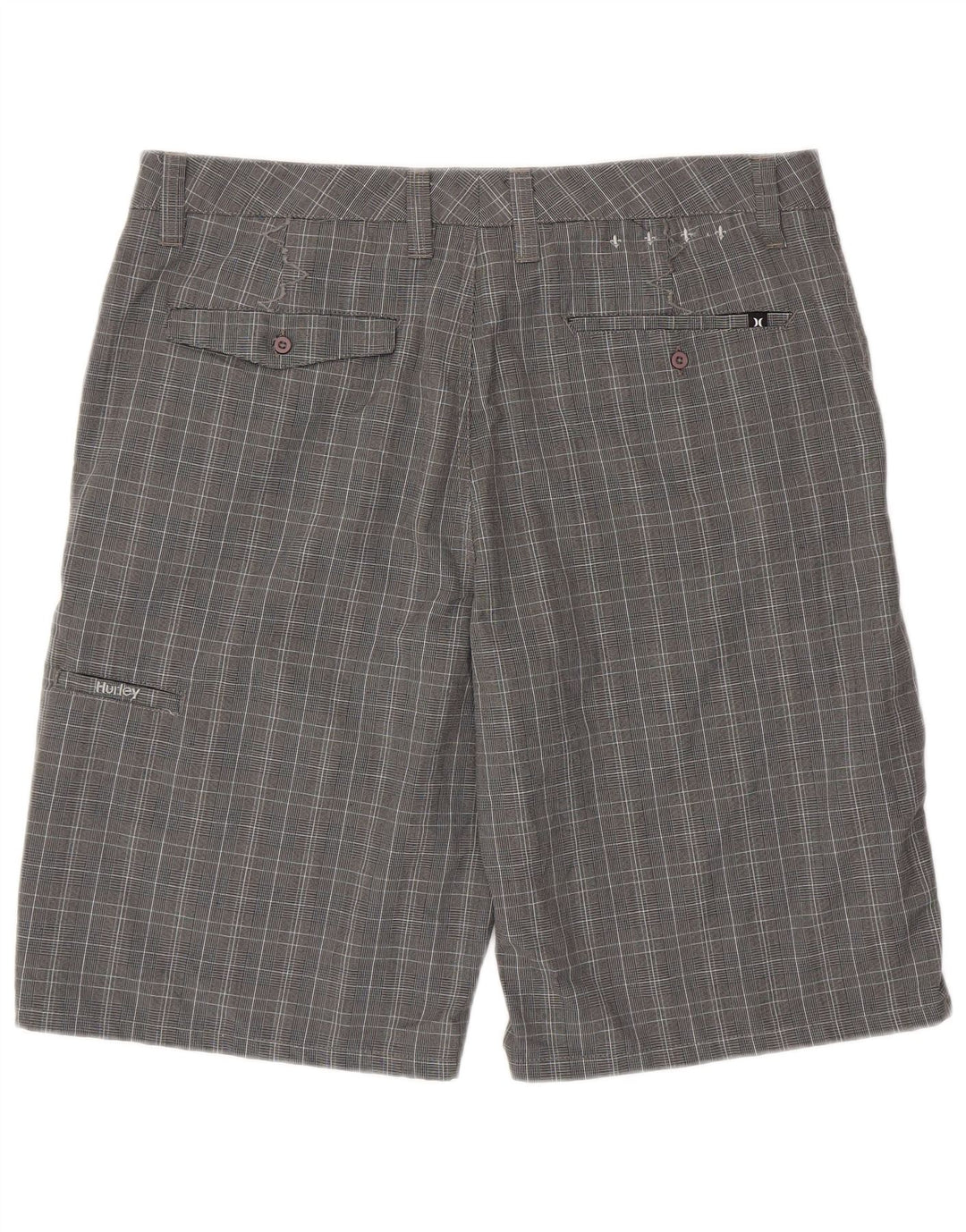 Pantaloni scurți chino Hurley pentru bărbați W36, poliester cu picior de găină gri mare