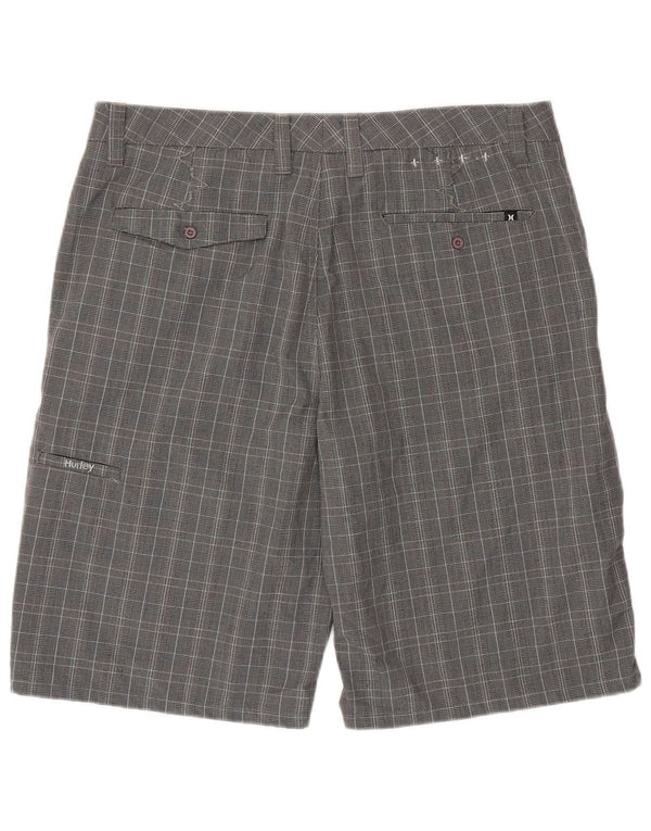 Pantaloni scurți chino Hurley pentru bărbați W36, poliester cu picior de găină gri mare