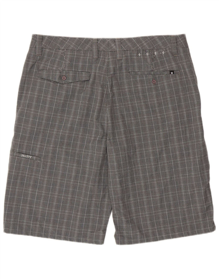 Pantaloni scurți chino Hurley pentru bărbați W36, poliester cu picior de găină gri mare