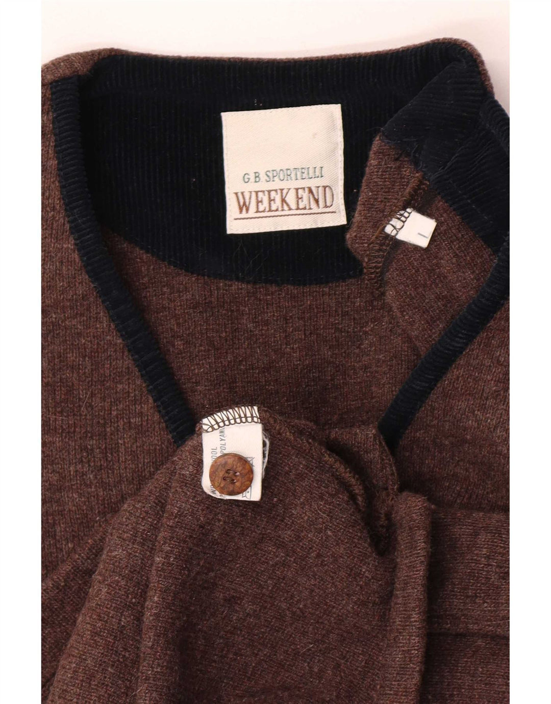Pulover Cardigan fără mâneci pentru bărbați vintage de weekend mare, lână maro
