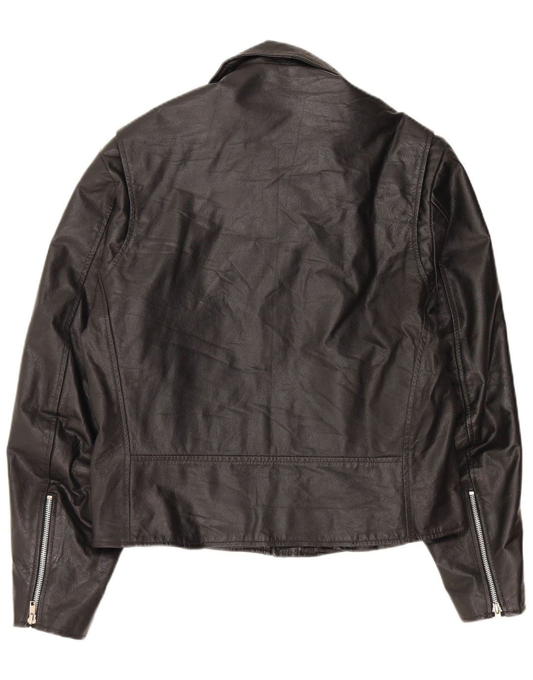 Jachetă motociclist din piele supradimensionată pentru femei VINTAGE UK 10 Mic din piele neagră