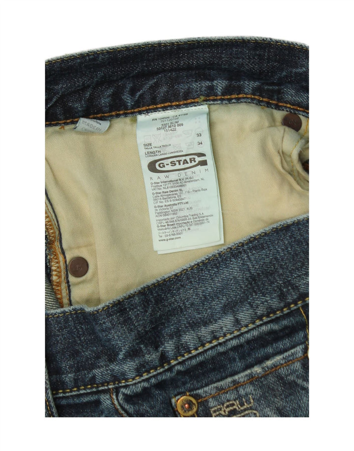 Blugi slim pentru bărbați G-Star Distressed W33 L34 Bumbac albastru