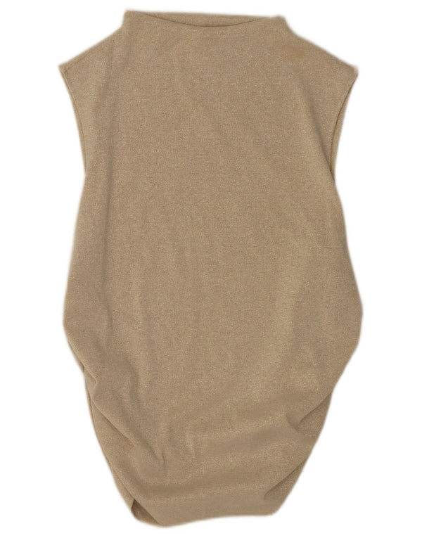 Bluză fără mâneci pentru femei Marks & Spencer, UK 18 XL, bej, viscoză cu pete