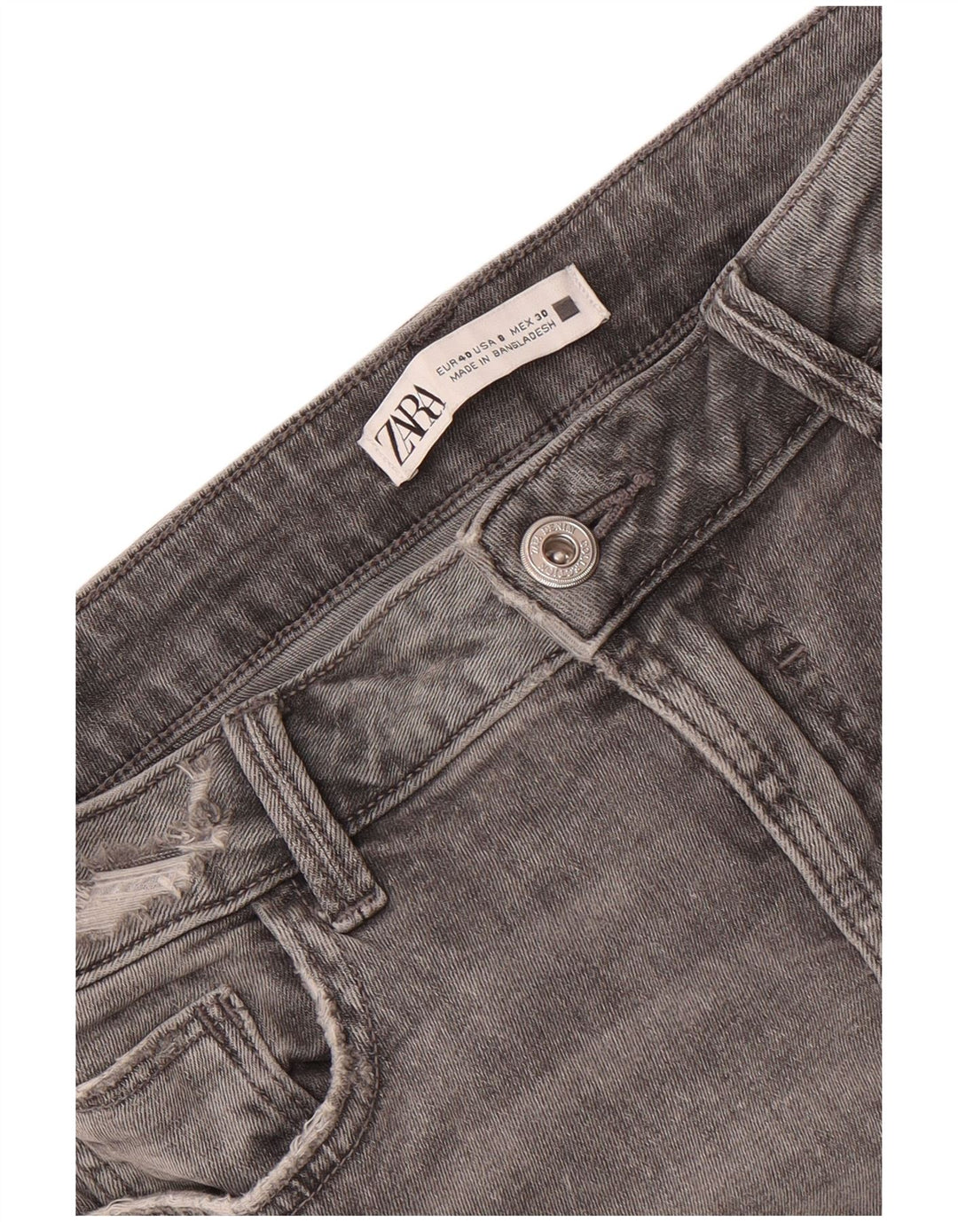 Blugi tăiați pentru femei Zara EU 40 Medium W30 L24 Gri