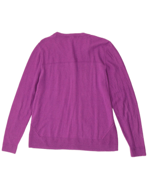 Pulover cardigan pentru femei White Stuff UK 16 Lână merino mov mare