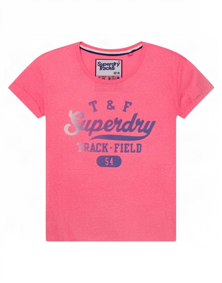 Tricou grafic Superdry pentru femei Top UK 14 Medium Pink Flecked Polyester