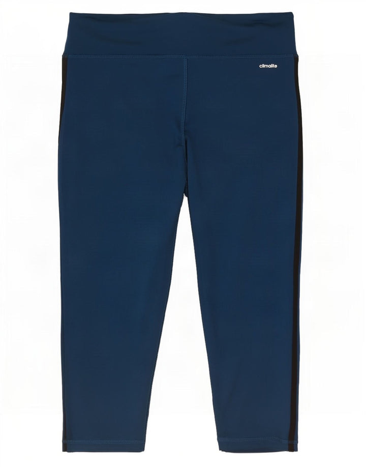 Leggings Capri Adidas pentru femei Marea Britanie 12/14 Poliester albastru mediu