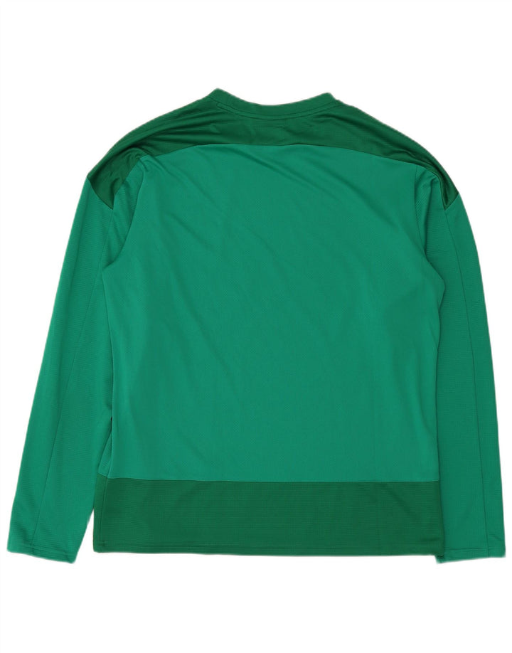 Top pentru bărbați Puma cu mânecă lungă XL, verde, poliester color bloc