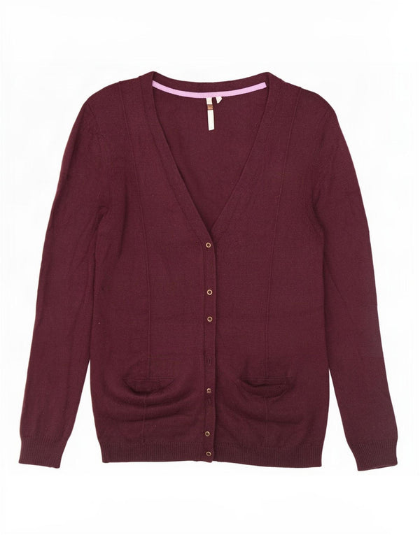 Pulover cardigan pentru femei White Stuff UK 14 Medium Burgundy Viscose