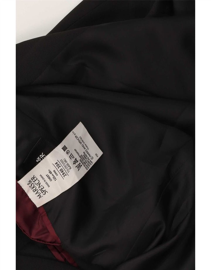 Jachetă pentru bărbați Marks & Spencer cu 3 nasturi, UK 48 2XL, poliester negru