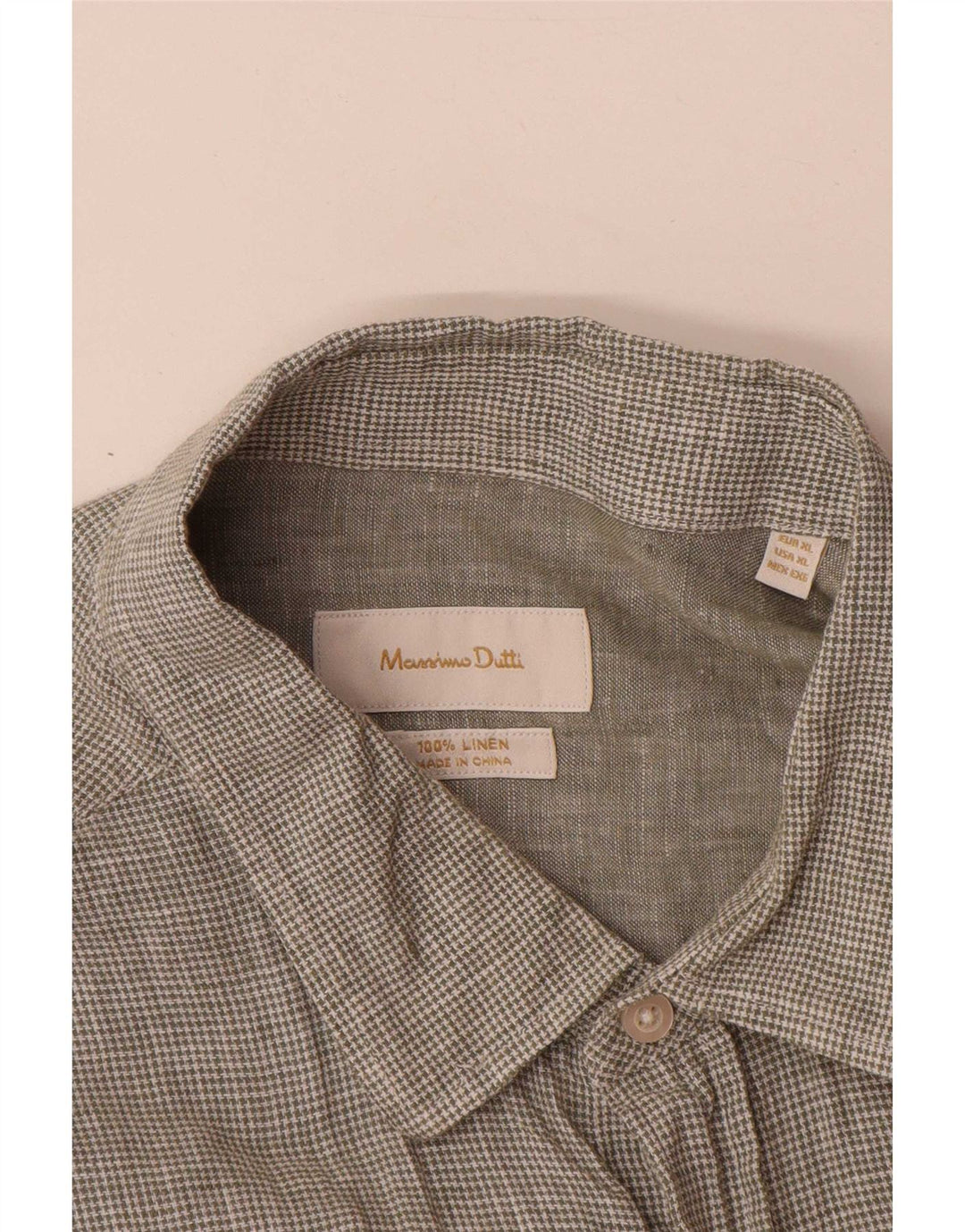 Cămașă Massimo Dutti pentru bărbați, XL, verde Houndstooth