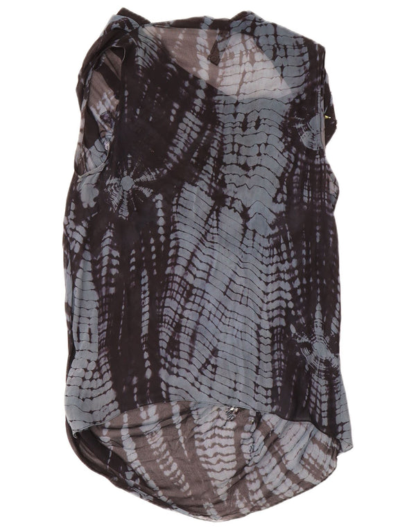 Bluză fără mâneci pentru femei All Saints UK 10 Small Blue Geometric Silk
