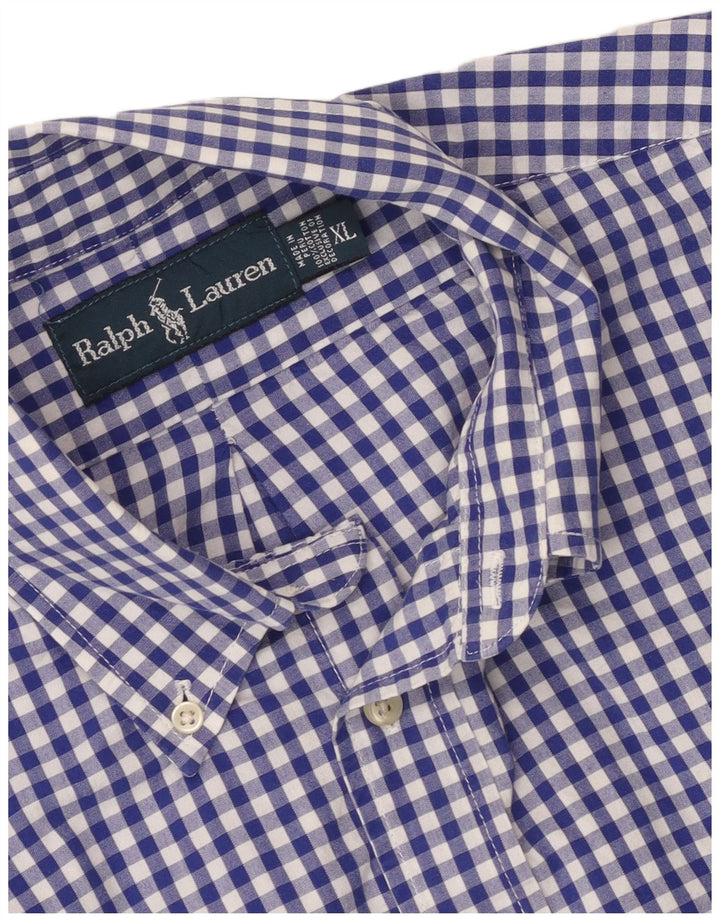 Cămașă pentru bărbați Ralph Lauren XL Blue Gingham Bumbac