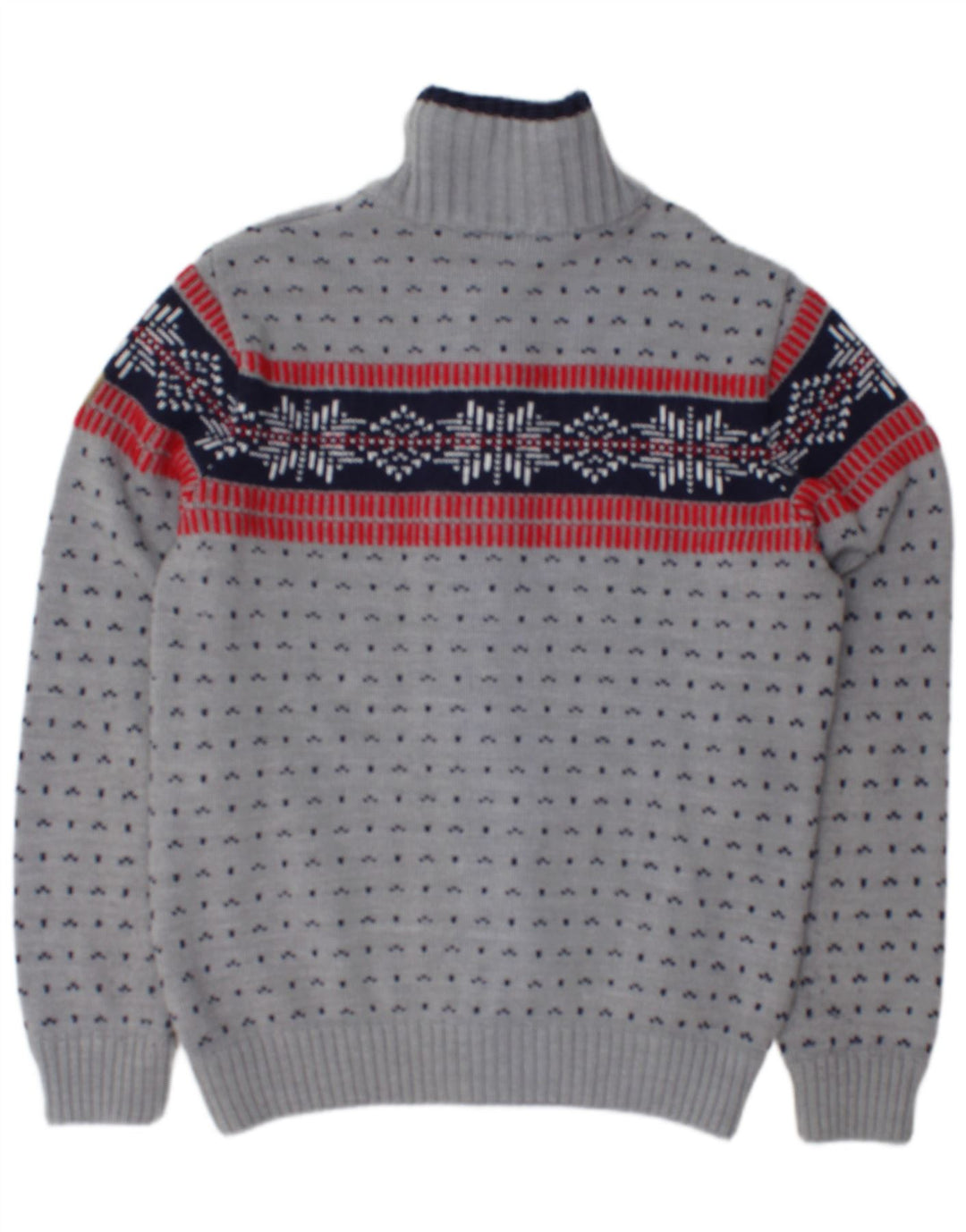 Pulover cardigan cu fermoar complet CMP pentru bărbați IT 50 gri mediu acrilic Fair Isle