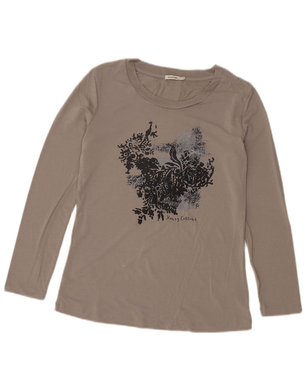 Henry Cottons Top grafic pentru femei cu mânecă lungă IT 44 Medium Gri Floral