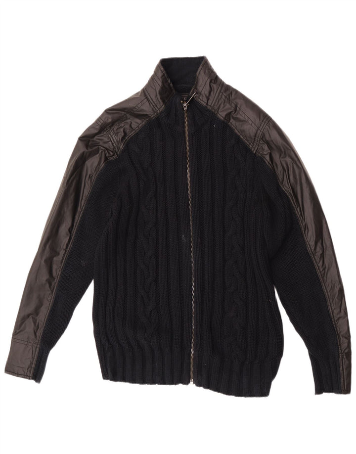 Pulover cardigan pentru bărbați Guess, bumbac negru mare