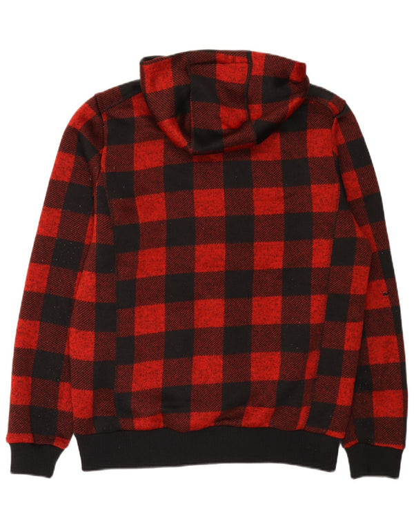 Pulover pentru bărbați Mountain Warehouse Sherpa, cu fermoar și glugă, roșu mediu