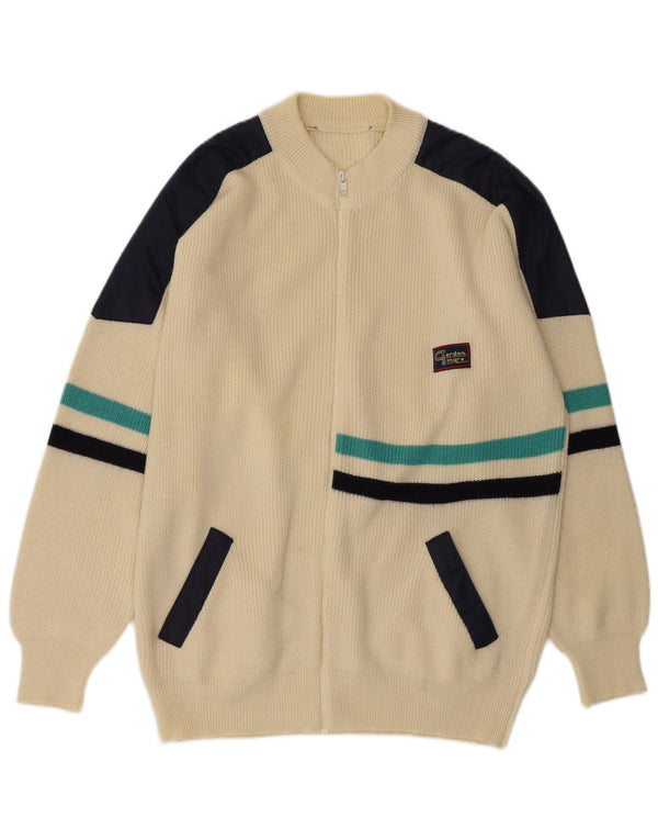 Pulover cardigan vintage pentru bărbați, mediu alb închis