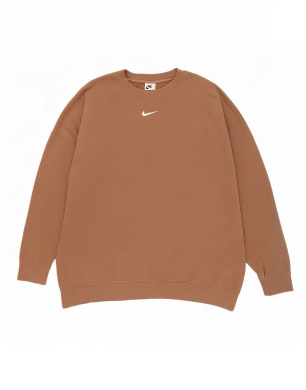 Pulover supradimensionat pentru femei Nike UK 16, mare, maro, bumbac