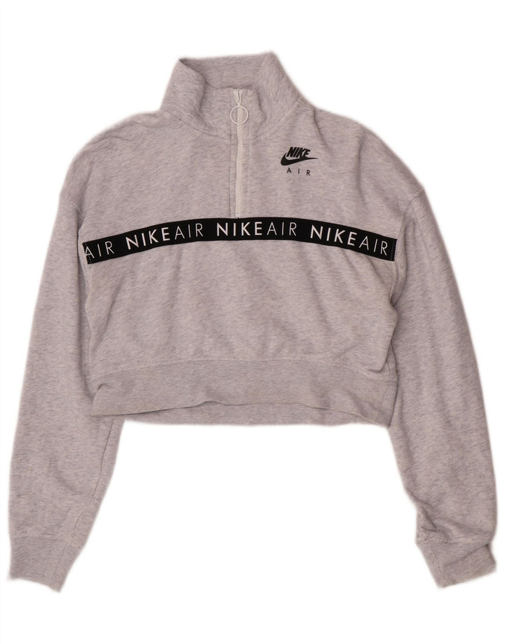 Pulover Nike Crop Graphic pentru femei UK 10 Mic, gri cu pete