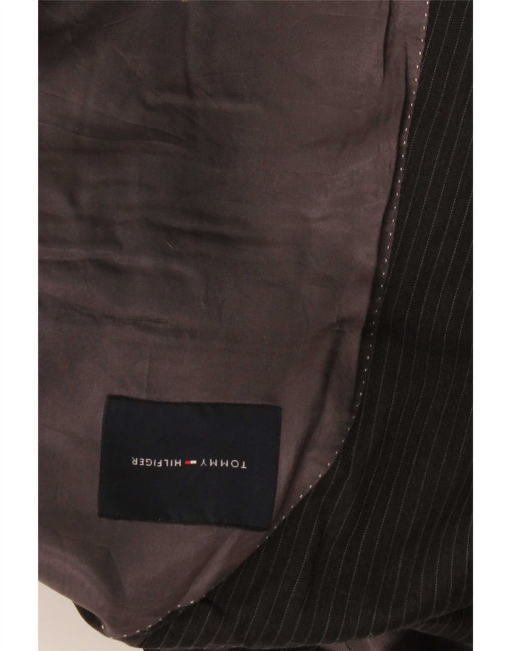 Jachetă pentru bărbați Tommy Hilfiger, cu 2 nasturi, UK 40 Lână mare, neagră, cu dungi