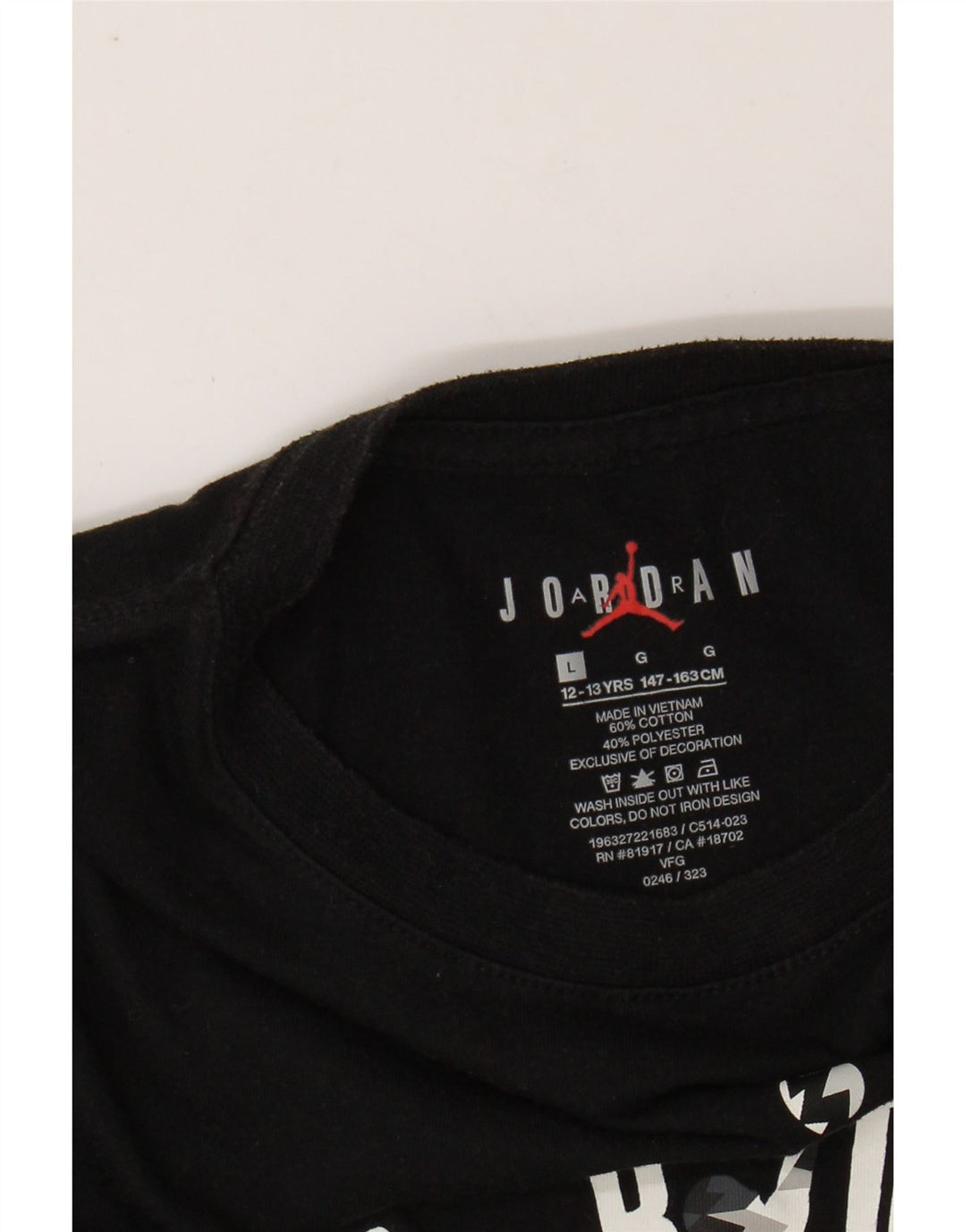 Tricou grafic JORDAN pentru băieți Top 12-13 ani mare bumbac negru