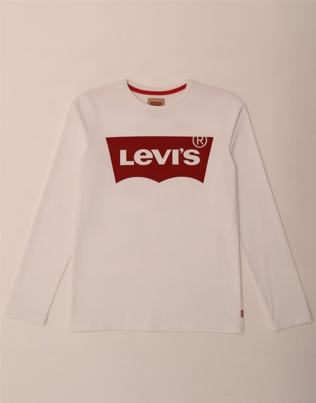 Bluză cu grafică Levi's pentru băieți, cu mânecă lungă, 15-16 ani, bumbac alb