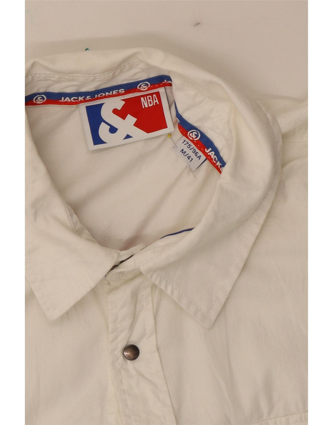 JACK & JONES Mens Graphic Shirt Size 41 Medium Off White Tie Dye Vintage Jack & Jones and Second-Hand Jack & Jones from Messina Hembry 