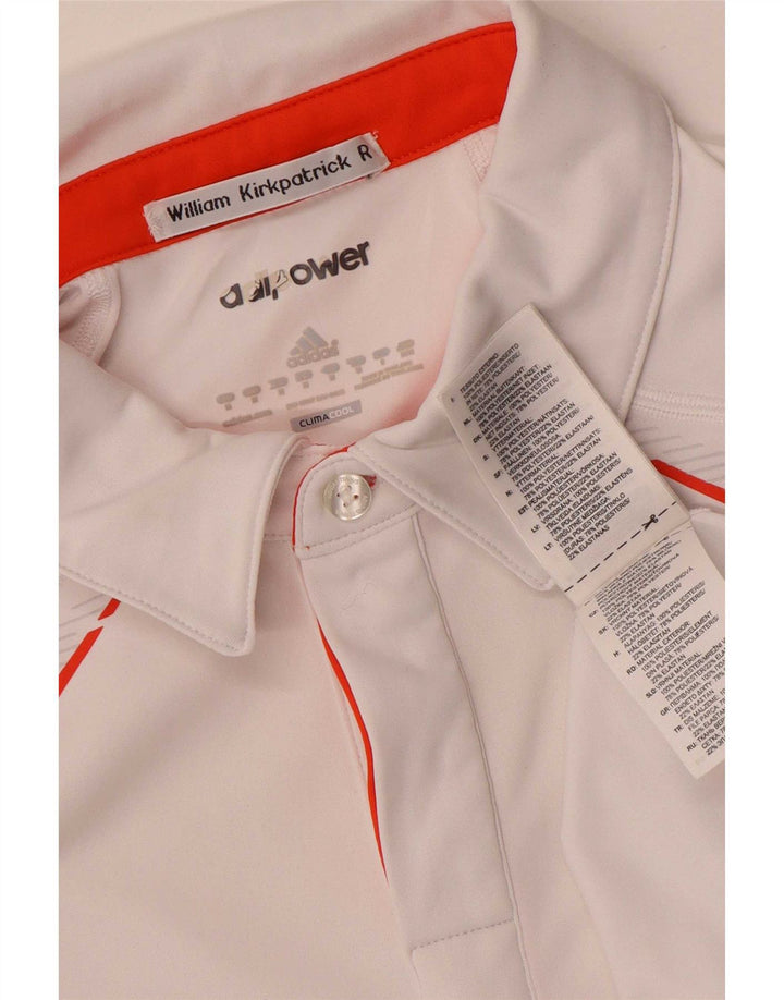 Tricou polo Adidas Climacool pentru bărbați, alb mediu, poliester color bloc