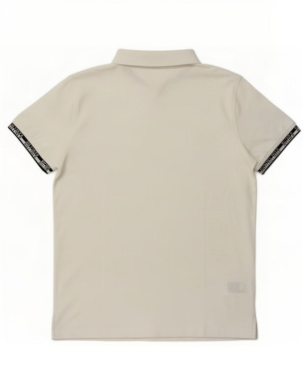 Tricou polo Tommy Hilfiger pentru bărbați, cu croiala normală, din bumbac alb mediu