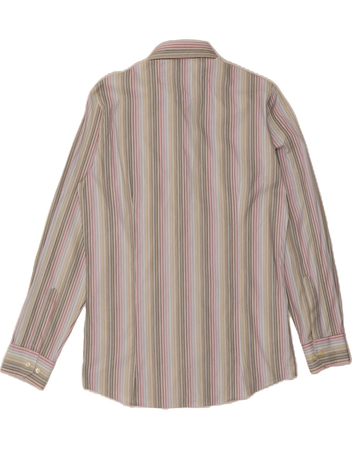 HUGO BOSS Mens Shirt Medium Multicoloured Striped Polyester Vintage Hugo Boss and Second-Hand Hugo Boss from Messina Hembry 