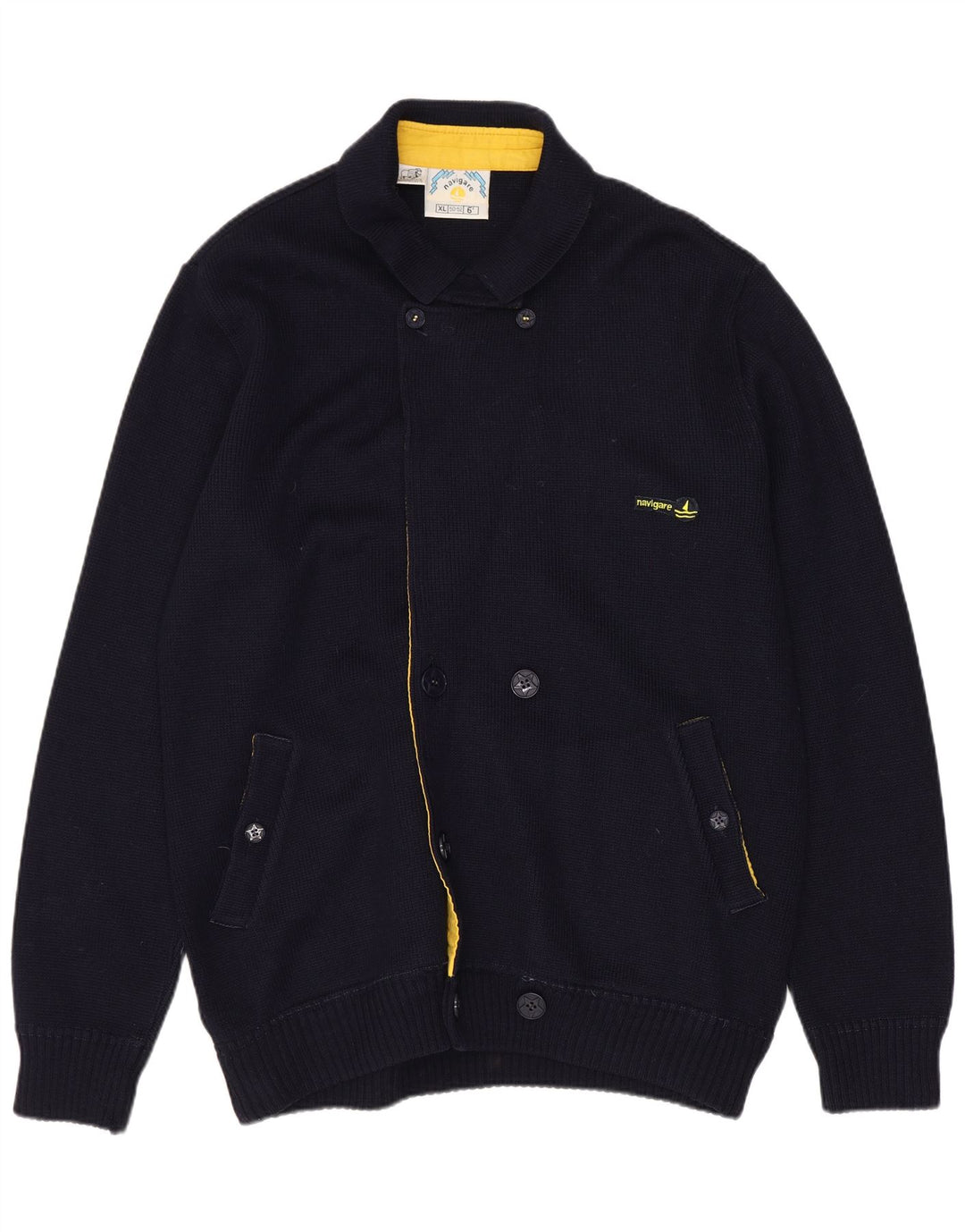 Pulover cardigan pentru bărbați Navigare XL Lână bleumarin