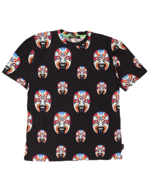 Tricou grafic Custo Barcelona pentru bărbați Top mediu negru bumbac