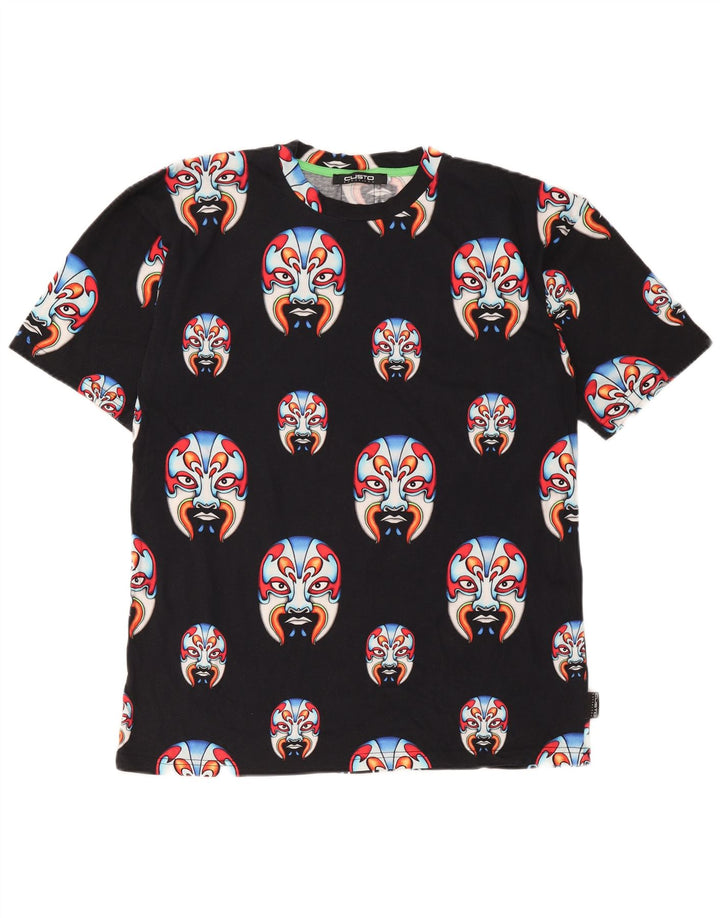 Tricou grafic Custo Barcelona pentru bărbați Top mediu negru bumbac