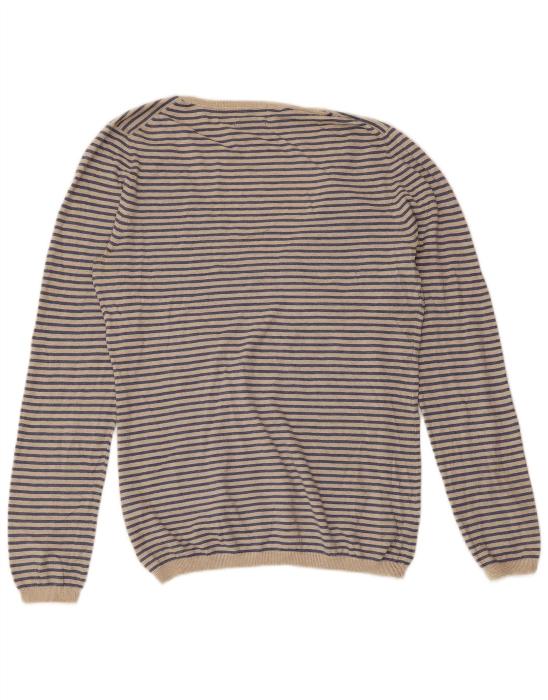 MASSIMO DUTTI Pulover cu decolteu în V pentru femei UK 18 XL Cașmir cu dungi albastre