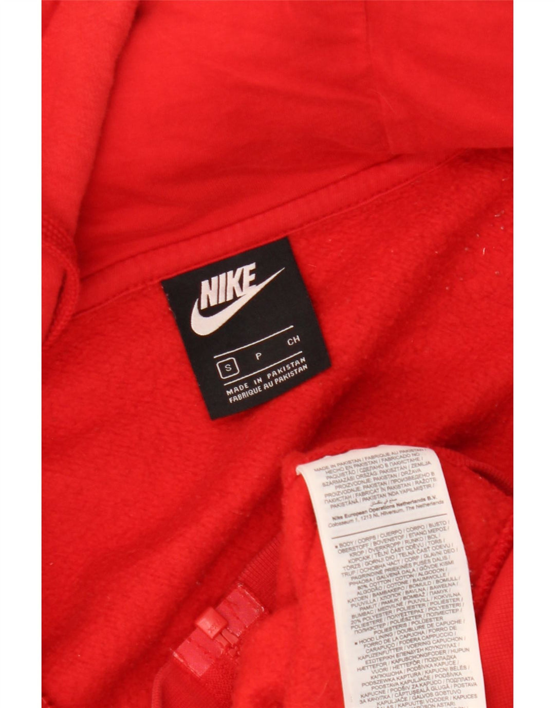 Pulover Nike pentru bărbați, cu fermoar, bumbac, roșu