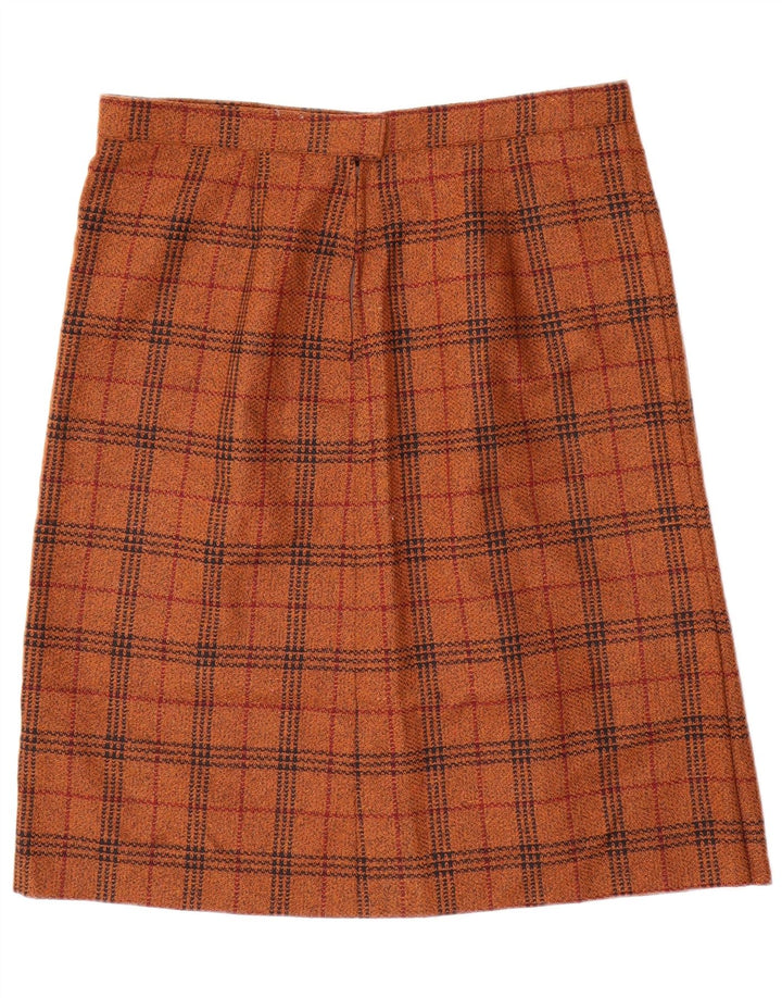 VINTAGE Womens A-Line Skirt W36 XL Brown Check