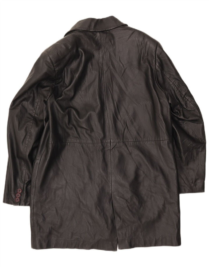 Palton din piele vintage pentru femei IT 42 Piele neagră medie