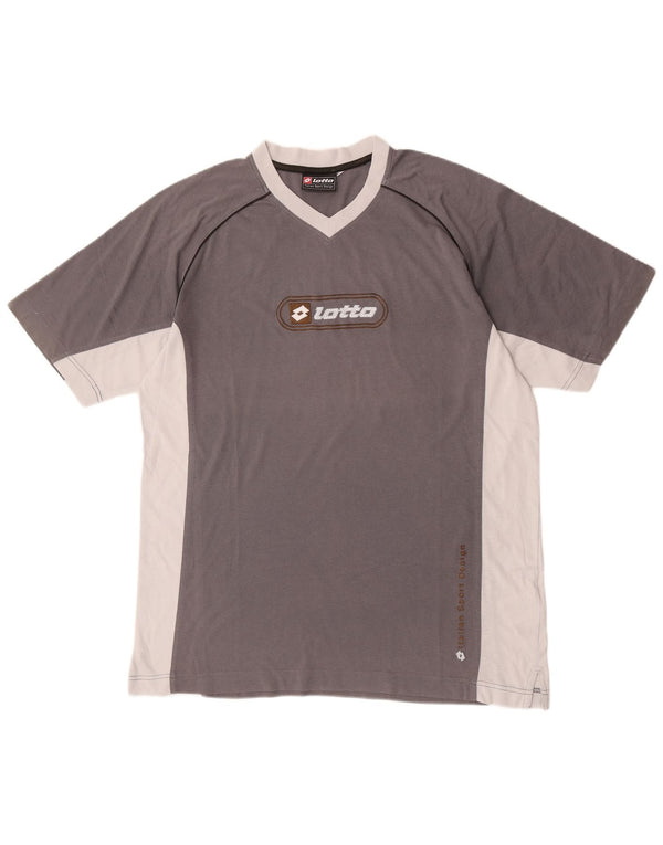 Tricou grafic Lotto pentru bărbați Top UK 42/44 XL bumbac color bloc gri