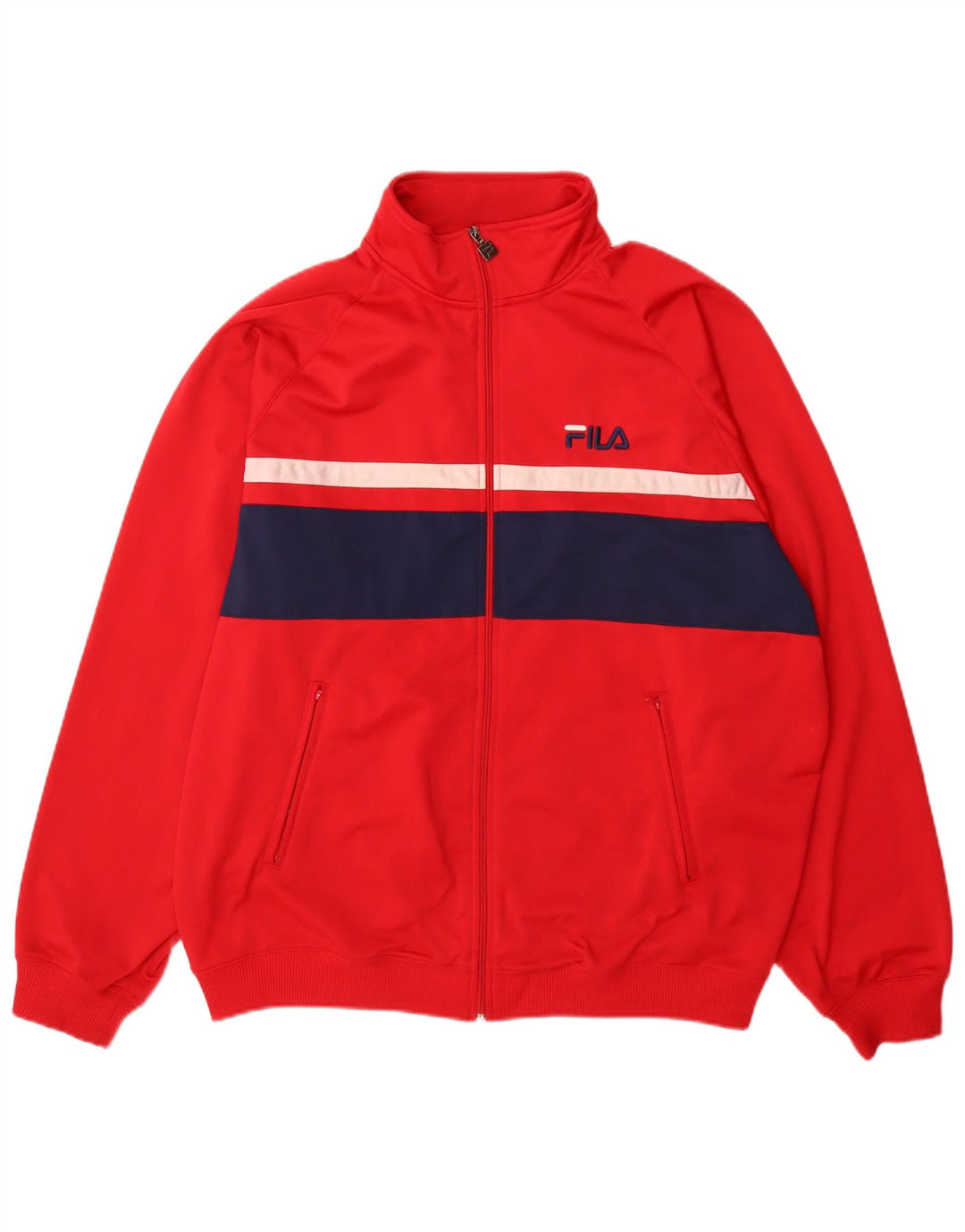 Jachetă de trening Fila pentru bărbați, XL, roșu, poliester color bloc