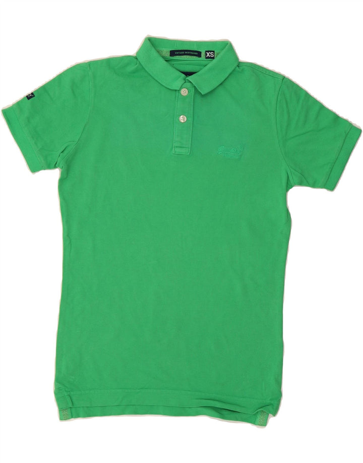 SUPERDRY Mens Polo Shirt XS Green Vintage Superdry and Second-Hand Superdry from Messina Hembry 