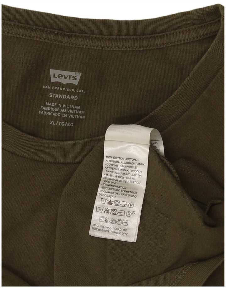 Tricou standard pentru bărbați Levi's Top XL Kaki Bumbac