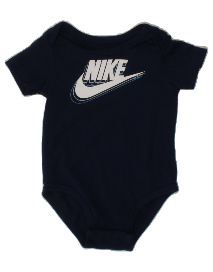 NIKE Baby Boys Graphic Bodysuit 3-6 Months Navy Blue Cotton Vintage Nike and Second-Hand Nike from Messina Hembry 