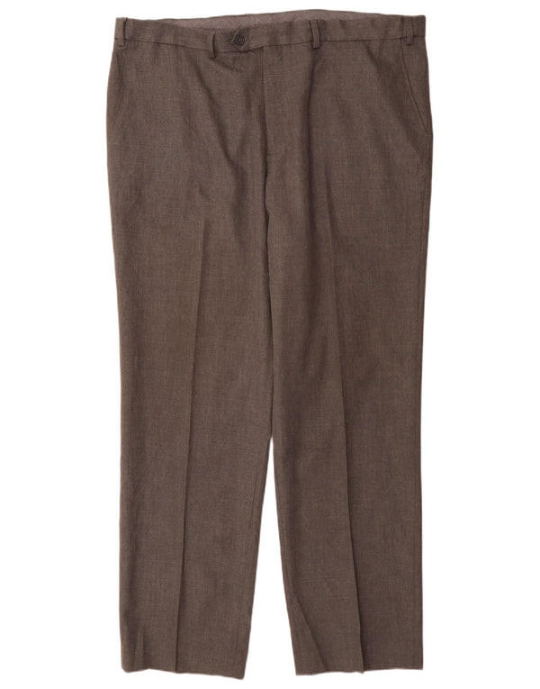 Marks & Spencer Pantaloni de costum pentru bărbați, drepti, cu croiala normală, L42 L33, gri