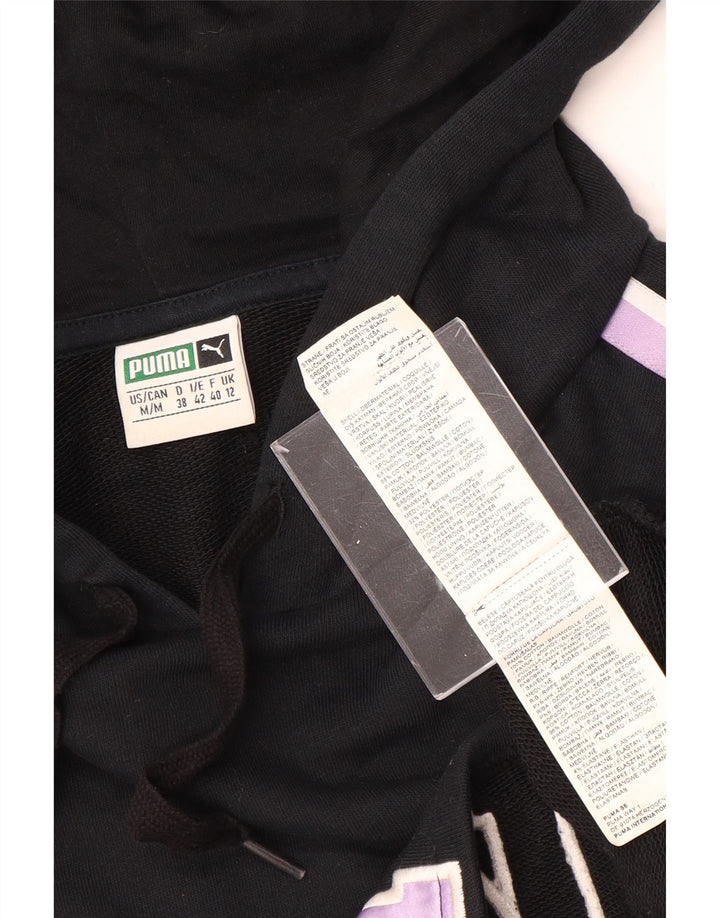 Pulover oversized Crop Hoodie PUMA pentru femei UK 12 Medium Black Colorblock