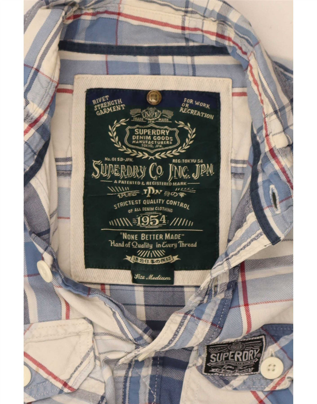 Cămașă de flanel pentru bărbați Superdry, carouri albastre medii