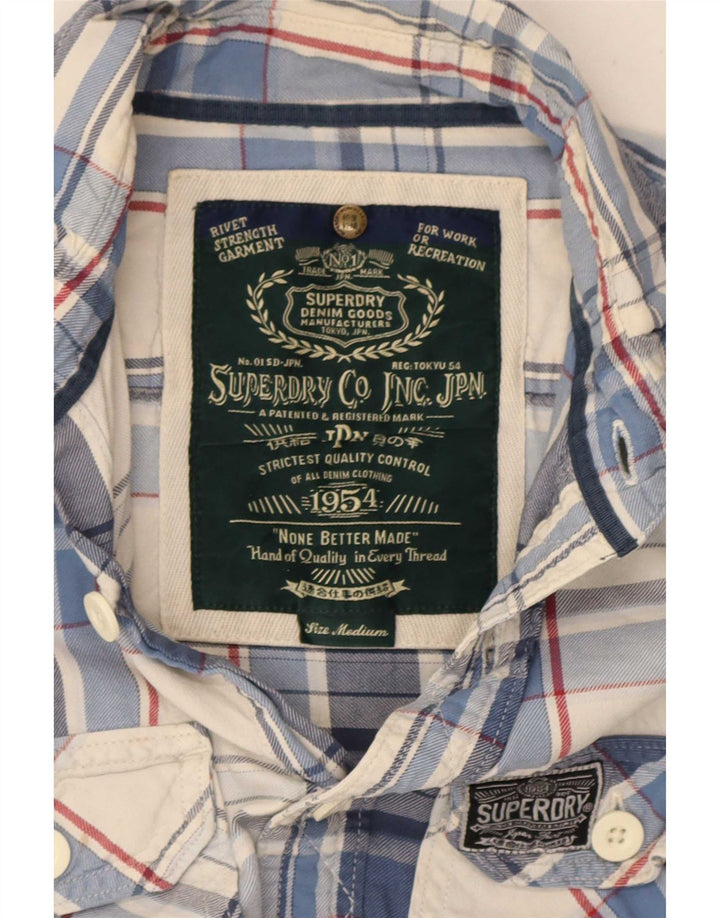 Cămașă de flanel pentru bărbați Superdry, carouri albastre medii