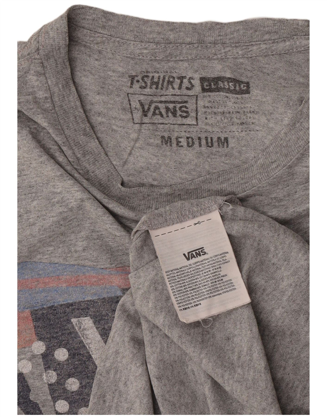 Tricou grafic Vans pentru bărbați Top din bumbac cu pete gri mediu
