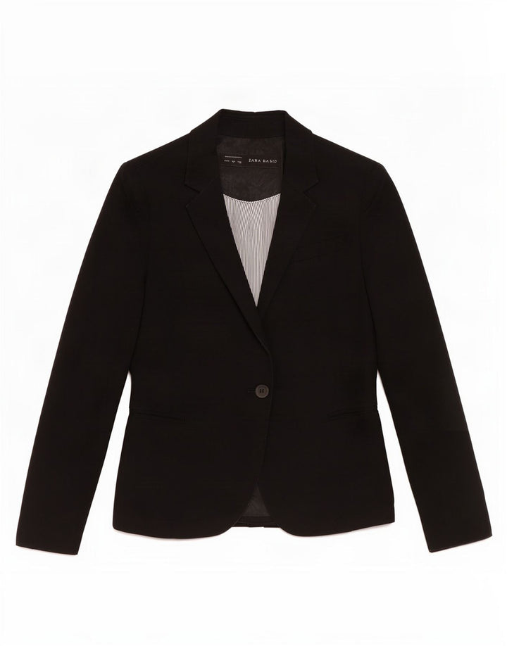 Sacou blazer pentru femei Zara, cu 1 nasture, UK 14, mare, negru